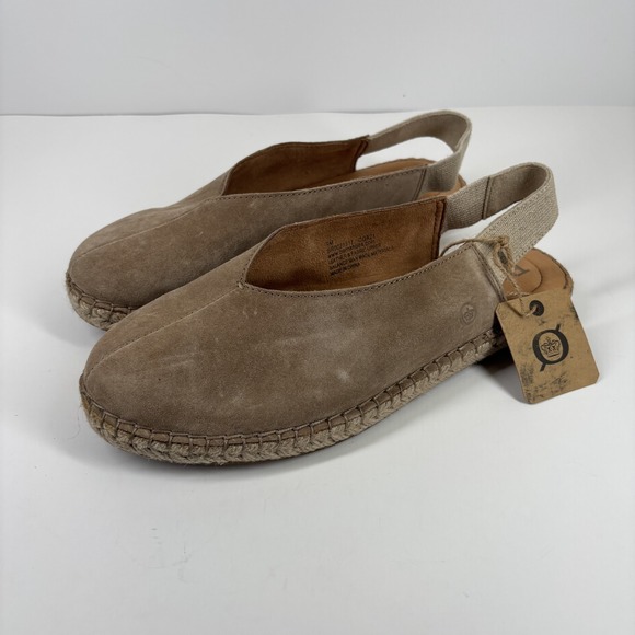 Børn Shoes - Born Shilo Women's US 9M Taupe Suede Slingback Casual Comfort Espadrille Flats